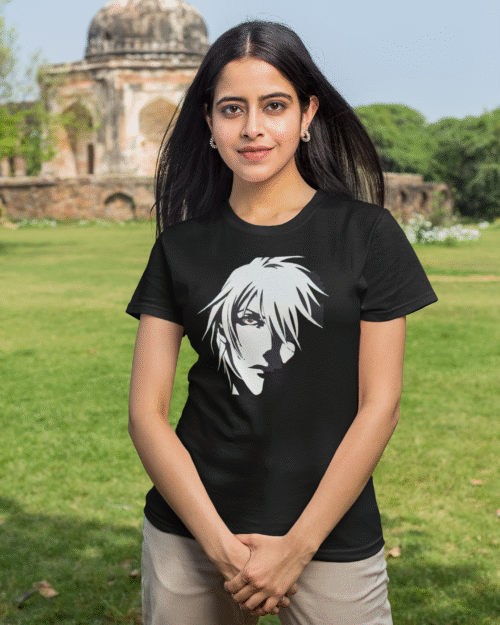Unisex Printed Regular Fit Black T-shirt